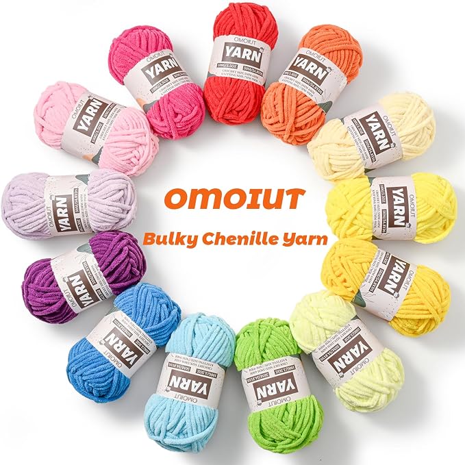 Fluffy Chunky Chenille Crochet Yarn, Baby Yarn for Crocheting Soft Blanket, Bulky Velvet Yarn(100g/54.8yds), Plush Amigurumi Yarn for Knitting Crafts, Scarves, Puzzle(White) - Image 2