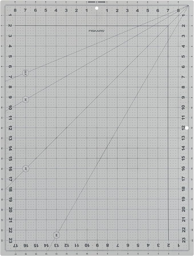 Fiskars 18" x 24" Self Healing Cutting Mat for DIY, Quilting & Sewing, Grey | Craft Cutting Board, DIY Work Surface Protector, Easy to Read Grid to Cut Angles, Geometric Shapes on Reverse Side - Image 2