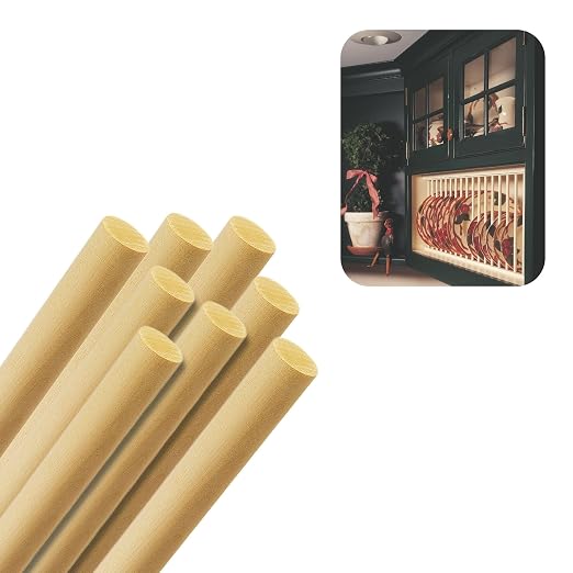 Birch Round Dowels (3/4" x 36", Pack of 8) | Variety of Diameters & Wood Species | Unfinished Wooden Dowel Rods for Crafts & DIY Home Projects | Curtain Rod, Macrame Supplies, Moulding Trim, Flagpole by WADDELL