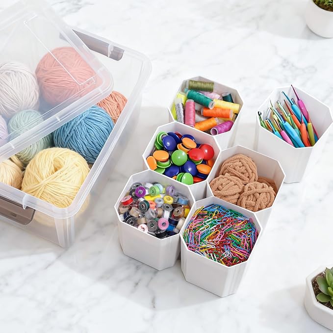 Citylife 17 QT Plastic Storage Bins Clear Storage Box with Lids Multipurpose Stackable Storage Containers for Organizing Tool, Craft, Crayon, 4 Packs - Image 5