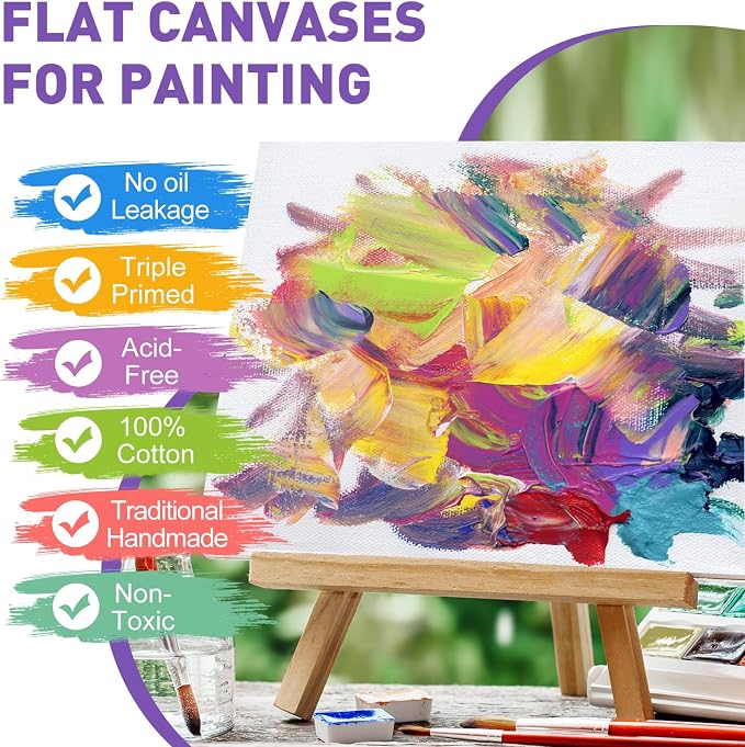ESRICH 48 Pack Canvas for Painting 11x14, Canvas Boards for Painting Cotton Primed Acid Free Blank Canvas Panels for Oil Paint, Watercolor, Acrylic Paint, Gouache and Tempera. - Image 3