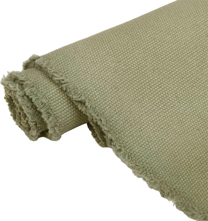 16oz Cotton Canvas Fabric, Nature Duck Fabric Textile Medium Weight for Painting, Sewing, Crafts, Embroidery, Bag, Cut by Yard (Cotton Canvas - Green, Half Yard (58" x 18")) by WAYNESDOG