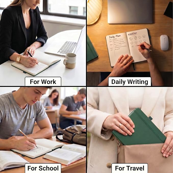 &And Per Se Dotted Journal Notebook, A5 Hardcover Aesthetic Dotted Notebook – 160 Pages 100gsm Thick Dot Grid Paper, 3 Sticker Sheets – Gift-Ready Journaling Kit for Women (Peach Pink) - Image 7
