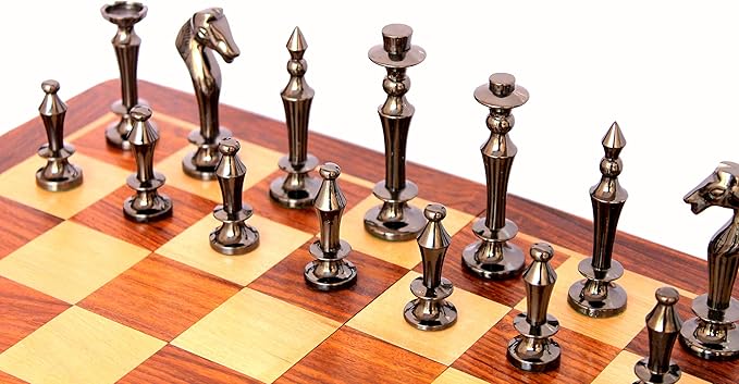 StonKraft 14" X 14" Collectible Wooden Folding Chess Game Board Set+Brass Pieces (Delivery < 7 Days)