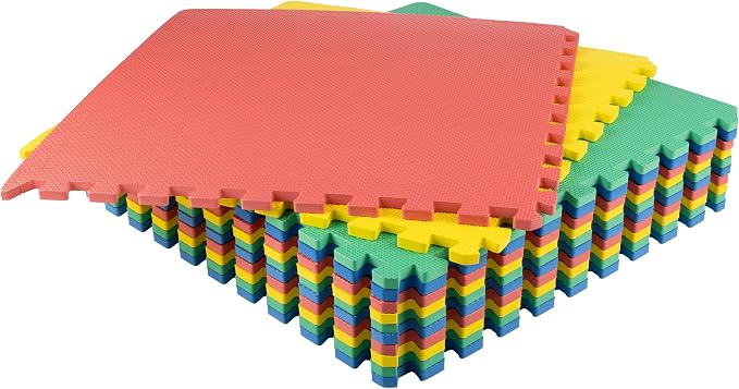 EVA Foam Mat Tiles 12-Pack - 48 SQ FT Interlocking Padding for Playroom or Gym Flooring - Exercise Mat or Playmat by Stalwart (Multicolor) - Image 6