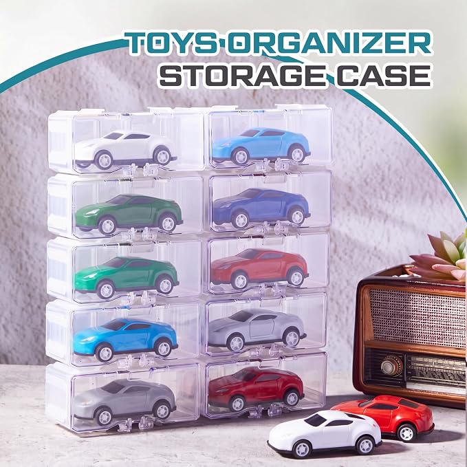 Marsui 1/64 Scale Toy Cars Organizer Storage Case Clear Individual Toy Car Display Case1.4 x 1.4 x 3.5 Inches (White,144 Pcs) - Image 3