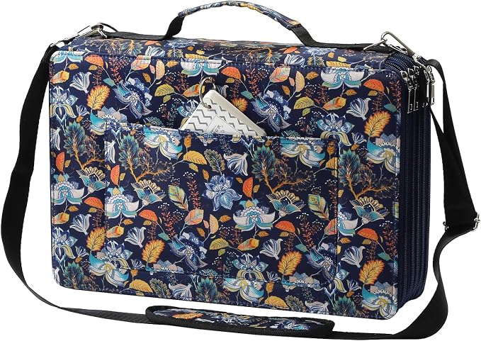 500 Individual-Slots Colored Pencil Case w/Handle & Shoulder Strap | 5-Layer Zipped Pencil Pouch w/Open Front pocket for Colored Pencils/Watercolor Pencils to Artists, Painters by Lbxgap