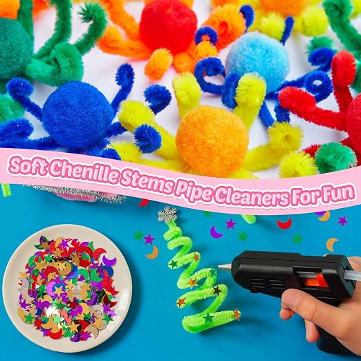 Libima 3800 Pcs Pipe Cleaners Bulk 20 Colors Chenille Stems Craft Supplies 12" Long Fuzzy Sticks 6 mm Teacher Welcome Back Gifts DIY Flower Kits for Art Bouquet Creative Activity Decor (Multicolor) - Image 3