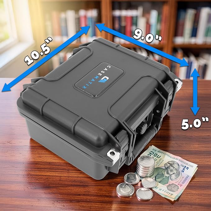 CASEMATIX American Silver Eagle Coin Tube Stacker Case – IPX7 Waterproof Airtight Coin Tube Storage Box for 9 Coin Rolls, Lockable Hard Shell Bullion Carrying Case with for Stackers & Collectors - Image 6