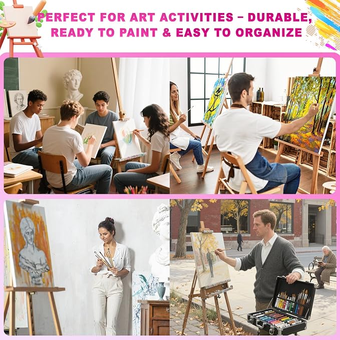 Stretched Canvas for Painting, 2Pack 24X36 Large Canvas for Painting, (280GSM) Triple Primed 2/3" Profile Cotton Professional Artist Quality Blank Canvas,Ready to Paint, Art Supplies for Acrylic, Oil - Image 7