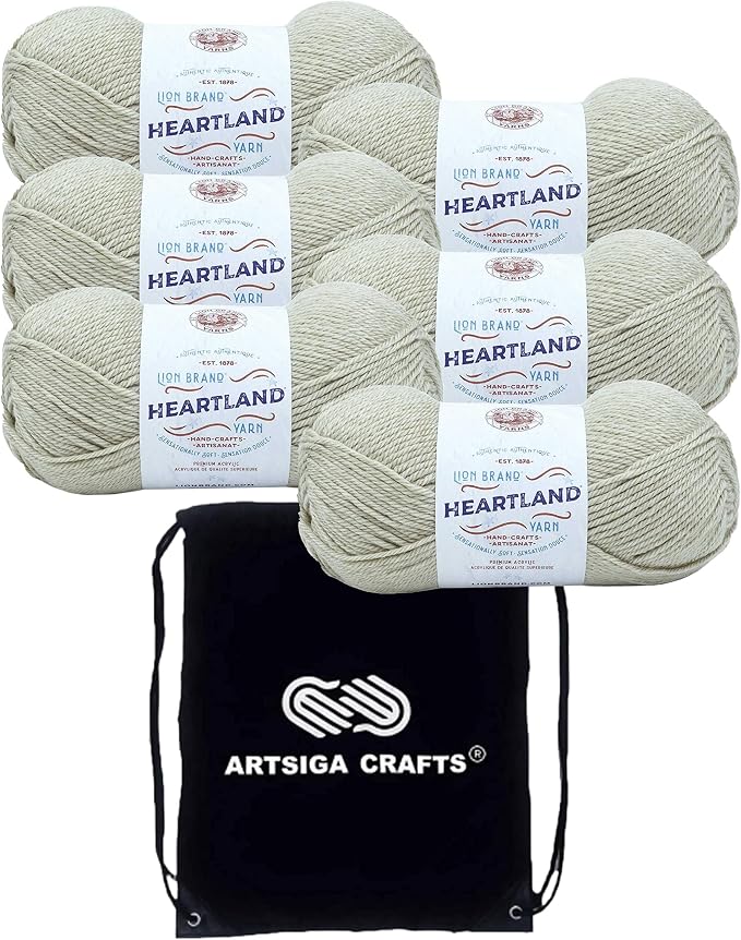 Lion Brand Yarn Heartland 136-099 Dry Tortugas | 6 Skeins, Same Dye Lot, Project Bag, CYC #4 Worsted, 100% Acrylic, Ideal for Crochet, Knitting Scarves, Blankets by LionBrandYarn