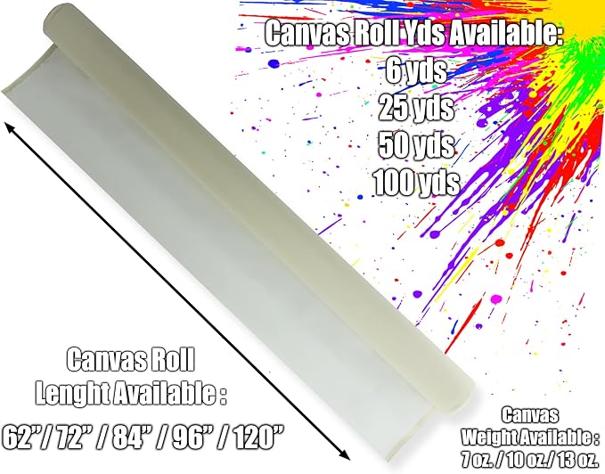 Canvas Rolls for Painting Large Blank Canvas Fabric by the Yard. 84"x6 Yd (18 Ft) 13oz Primed Artist Canvas Roll- Cotton Duck, Unstretched Cloth, Quality Fabric for Painters, SDK Murals, Backdrops - Image 4