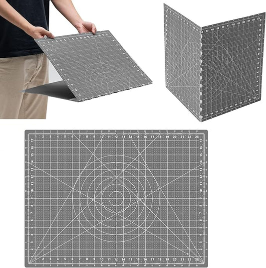 18" X 24" Self Healing Folding Cutting Mat with Grid for Quilting, Sewing, Craft Hobby Board Sewing Cutting Mat for Quilting, Leather, Fabric, Crafting, Scrapbooking, Art, Clay