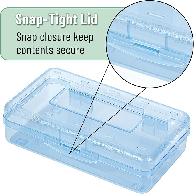 Mr. Pen- Plastic Pencil Case Box, 6 Pack | Large Crayon Marker Pen Organizer Bulk, Plastic Bead Organizing Container with Snap-Tight Lids, Clear Craft Storage Boxes - Image 4