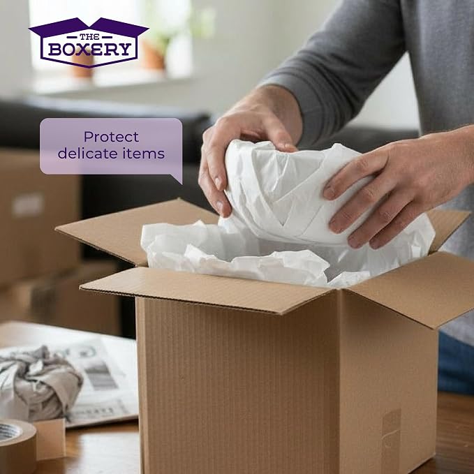 The Boxery Packing Paper Roll 1440'L x 24" W (Equal to 1000 Sheets 17" Long) White Large Newsprint for Packing, Protection, Shipping, Moving Supplies, Storage - Image 7