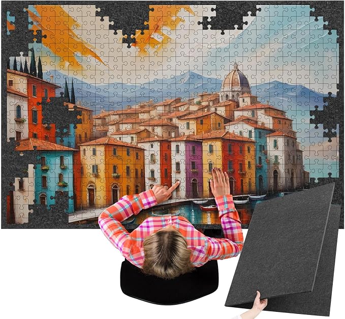 Blosssound Dark Gray 55 x 37 for 3000 Piece Foldable Puzzle Board Mat Large Portable Felt Jigsaw Puzzle Mat Pad Non Slip Storage Board by Blosssound