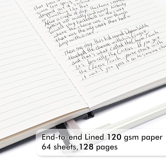 feela 24 Pack Journal Notebook for Work, Business Notebook Bulk Hardcover Lined Writing Journal with Pen Holder for Men Women Note Taking, with 24 Black Pens, 120 GSM, 5.1”x8.3”, A5, Gray - Image 3
