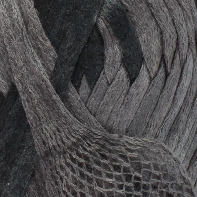 JubileeYarn Mesh Fishnet Yarn - 200g/Skein Chunky Acrylic - Mixed Grey - 2 Skeins - Image 2