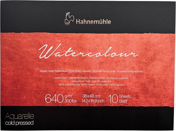 Hahnemühle The Collection Watercolor Block - Cold Press, 14.1" x 18.9", 300 lb, 10 Sheets by Hahnem%C3%BChle