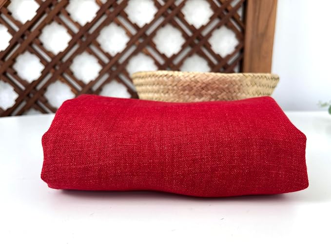 100% Linen Fabric, Délavé Vintage Yarn Dyed, Medium-Heavy Weight – 52" Wide Pre-Washed Soft for Apparel, Crafts & Home Decor | The Linen Lab (Red, 3 Yard pre Cut) - Image 6