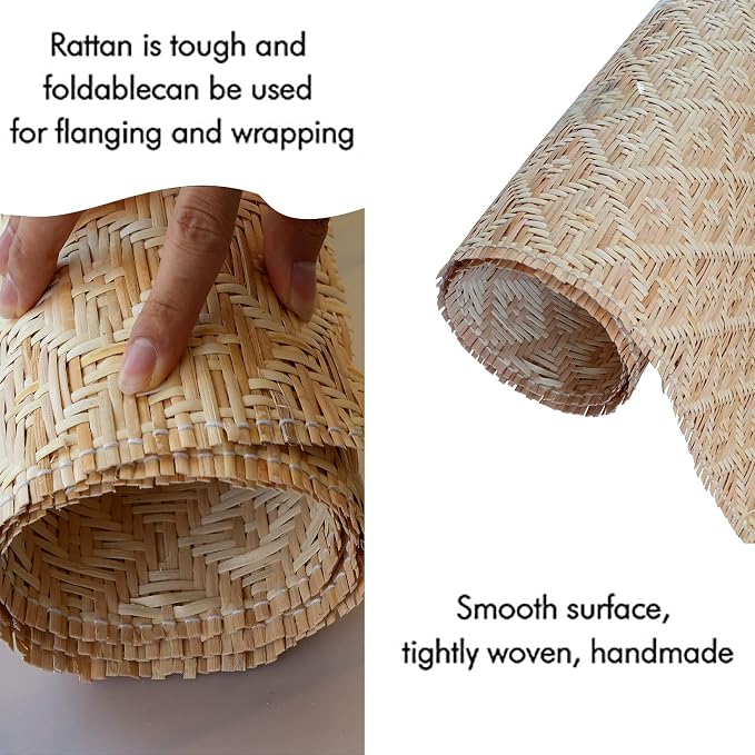 16.5” x3.3FT Natural Rattan Cane Webbing, Woven Mesh Cane Net Roll for DIY Caning Furniture Decor Projects: Chair, Cabinet, Ceiling and Door (+) - Image 8