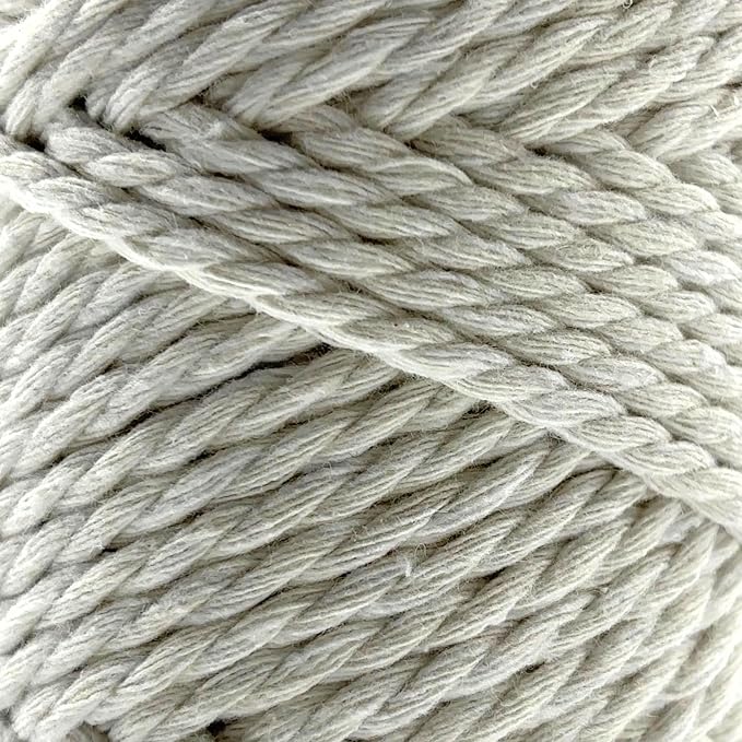 S Sensy 3mm Triple-Recycled Cotton Macrame Cord 4 Skeins, Natural 82 Yards - Image 2