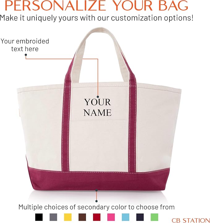 CB STATION Large Classic Tote - Canvas Tote Bag for Women - Multi-Colored Design, Perfect for Travel and Shopping - Image 5