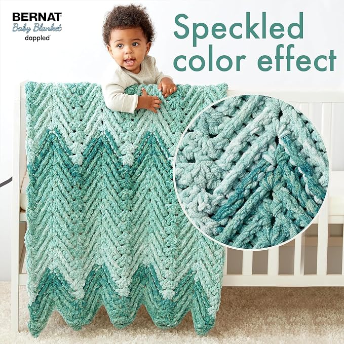 Bernat Baby Blanket Dappled ABRACAD-Apricot Yarn - 2 Pack of 300g/10.6 oz - 100% Polyester - #6 Super Bulky - 220 Yards - Knitting/Crochet - Image 6