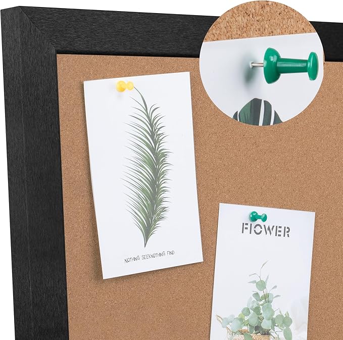 Extra Large Cork Bulletin Board 60" X 48", Foldable Notice Pin Board for Wall, Black Wood Framed 5'x4' Corkboard, Wall Mounted Noticeboard with 32 Push Pins for School, Home & Office - Image 5