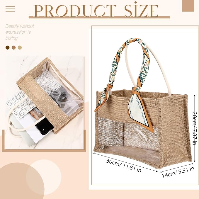 Reginary 16 Pcs Jute Tote Natural Burlap Gift Bags for Bridesmaid Wedding - Image 4