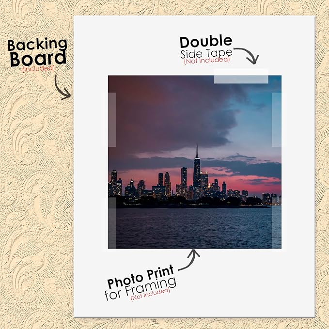 Golden State Art 5x7 Uncut Backing Boards, 100 Pack White Backboards | 4-Ply Thickness Uncut Mats Backing for Prints, Framing Backing, DIY Projects, Presentation Boards, Art Crafts - Image 3
