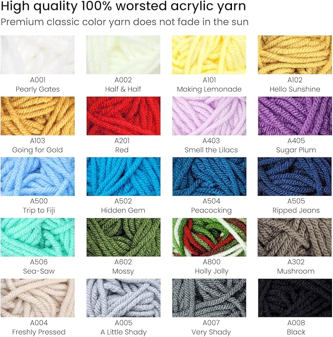 ARTEZA Acrylic Yarn for Crocheting, 20 Mini-Skeins of Worsted Yarn for Knitting in Classic Colors, Knitting & Crochet Supplies - Image 2
