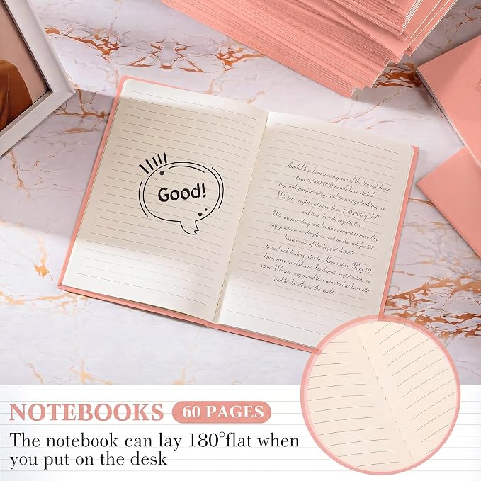 100 Pcs A5 Journals Notebooks Bulk,Flesh Pink,Lined | Kraft Softcover Small Notebooks 5.5 Inch x 8.3 Inch Notepads with 60 Page 30 Sheet for Writing Sketch Travel Office Supplies - Image 5