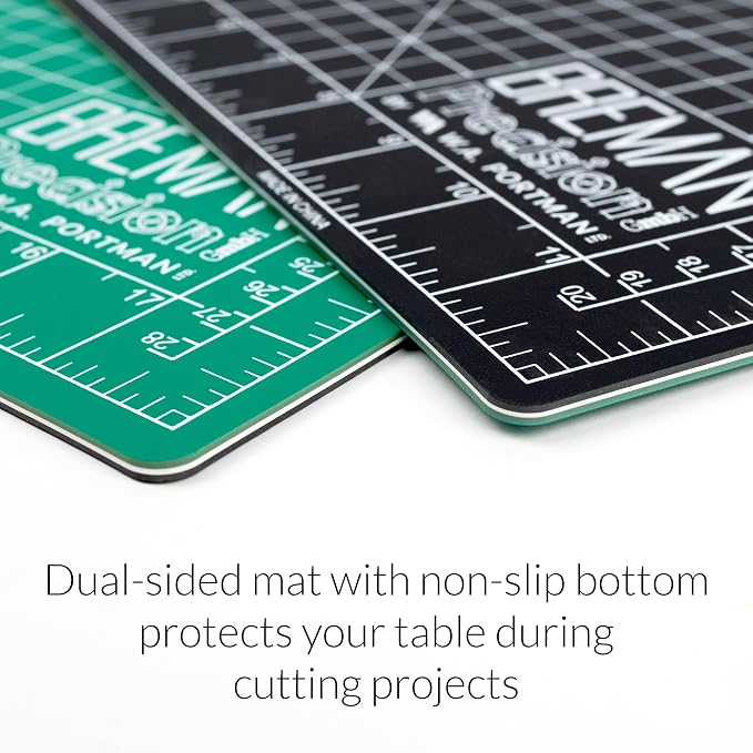 WA Portman Fabric Cutting Mat with Craft Knife & Straight Edge Craft Ruler | This set includes 12x18 Inch Sewing Cutting Mat, 10pc #11 Blades, Xacto Craft Knife Set, & 18'' Cork Backed Metal Ruler Set - Image 3
