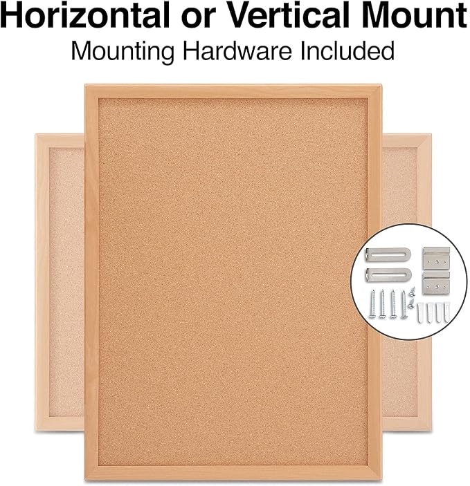 Staples Cork Bulletin Board, Oak Frame, 2 ft W x 1.5 ft H | Wall-mounted message board for home office and classroom announcements. - Image 4