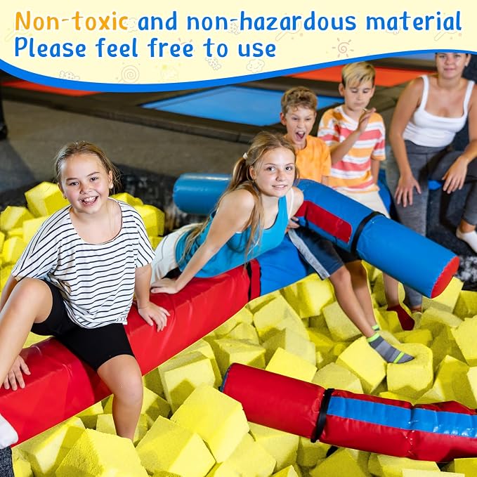 Treela Foam Pit Blocks 4 x 4 x 4 Inch Foam Cubes Soft Stacking Blocks Protective Padding Sponge Pit for Gymnastics Trampoline Arenas Rock Climbing Parkour Indoor Amusement Park - Image 2