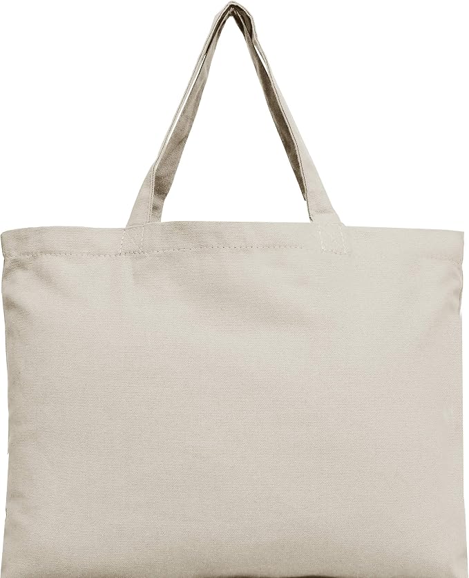 Threadart 3 or 6 Pack Cotton Canvas Grocery Tote Bag | Heavy cotton canvas tote for groceries, gifts, beach trips and everyday errands. Reusable design with sturdy handles. - Image 3