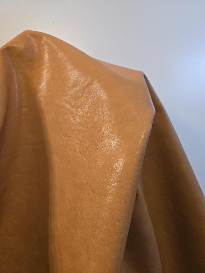 NAT Leathers | Wheat Camel Tan Soft Faux Vegan Leather PU (Peta Approved Vegan) | 2 Yard (72 x 54 inch Wide) Cut by Yard | Synthetic Pleather Nappa 0.9 mm Smooth Upholstery | 72"x54" by NATLeathers