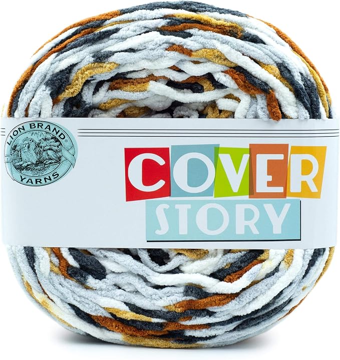 Lion Brand Yarn, Cover Story Blanket Yarn, Oro, Multicolor, 1 Pack | Soft Super Bulky Thick Blanket Crochet & Knit Fiber for Chunky Afghans, Plush Amigurumi Stuffed Animals, Pillows by LionBrandYarn