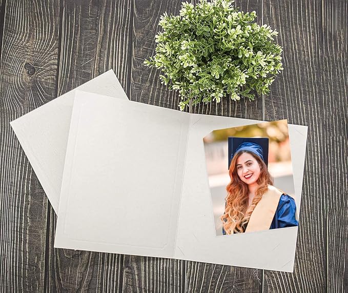 Golden State Art, Paper Photo Folders, for 6x8/8x10 Picture, 50 Pack, Ivory | Cardboard Picture Frame, Paper Frame Cards, Greetings/Invitation Special Events: Graduation, Christmas, Wedding - Image 4