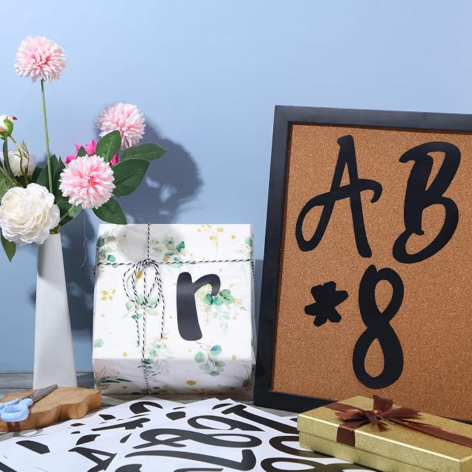 Outus 576 Pcs 8 Sheets Letters Stickers Vinyl Alphabet Number Decals Back to School Supplies for Water Bottles Cups Mailbox Scrapbooking Bulletin Board Classroom Decor(Black,6 Inch) - Image 4