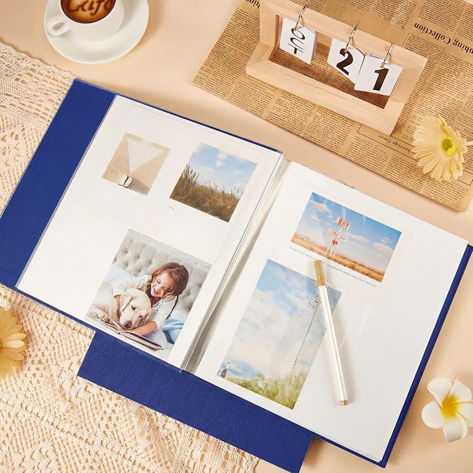 Jetec 5 Pcs 11 x 10.6 Inch Large Photo Album Self Adhesive,Blue - Image 5