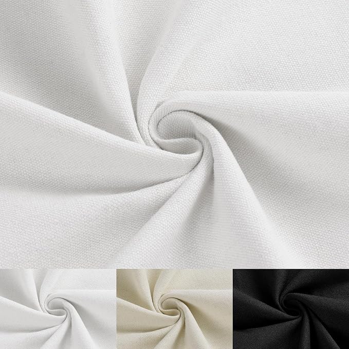 Canvas Fabric 10oz Cotton Upholstery Fabric Drop Cloth 8 Yard White | Soft Duck Canvas Cloth, Thick Cotton Fabric By the Yard for Painting, Embroidery, Sewing, Cushion, Home Decor, Arts & Crafts by konelia