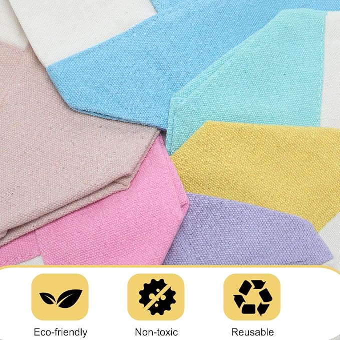 Eccliy 6 Pcs Mini Canvas Tote Bags 13" x 11" x 6" Small Tote Shopping Bag Bulk with Pocket Handle Blank Heavy Duty Reusable Canvas (13" X 11" X 6",Pastel Color) - Image 6