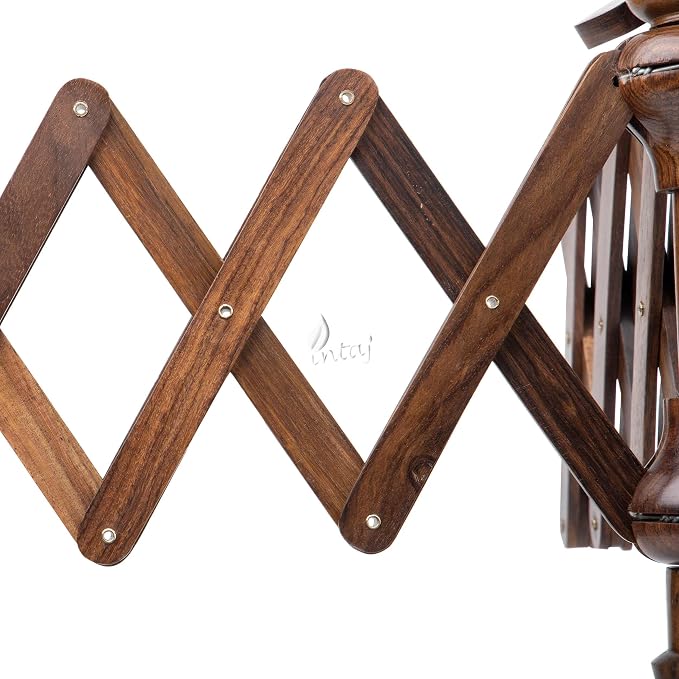Rosewood Yarn Swift, Wooden Umbrella Hank Holder for Knitting | Umbrella swift opens to hold a full hank taut, spins freely, folds flat for storage, tabletop clamp. - Image 6
