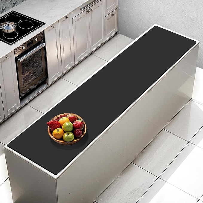 Extra Large Silicone Mat 78.74”x19.69”x0.08”, Multipurpose Silicone Mat Thick Heat Resistant Mat Shipped Rolled Up Kitchen Counter Mat Nonslip Silicone Mats for Kitchen Counter Black | Thick Nonslip Silicone Counter Mat, Waterproof Kitchen Countertop P... by AECHY