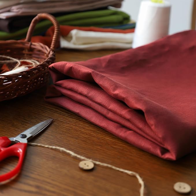 Simple&Opulence 100% Nature Pure Linen Fabric 78 Inch by The Yard, Plain Solid Color Linen Fabric for Sewing, Embroidery, Clothing, Needlework, Bag, Tablecloths, Garments Craft Accessories(Red) - Image 4