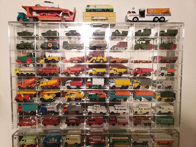 Clear Display Case Wall Cabinet for Hot Small Toy Wheels 1/64 Scale Matchbox Toy Cars Collection Storage Display (56 Slots, 24" X 14") - Image 6