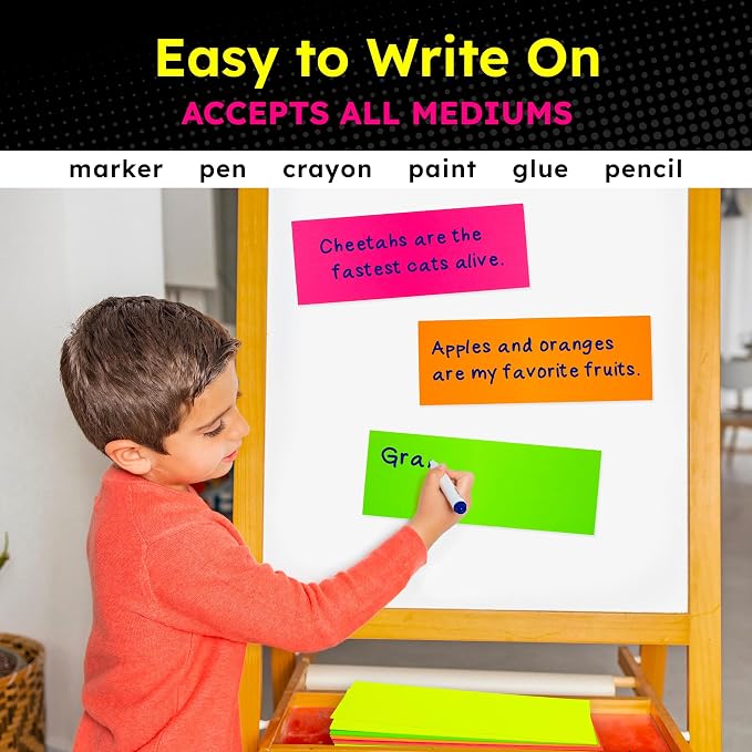 Hygloss Medium Poster Board 4x11 - 50 Neon Green Single Color Bulk Pack - 10 Pt. Thickness Colored Poster Board Paper for Projects, Signs, Displays - Posterboard Multipack 4" x 11" - Image 5