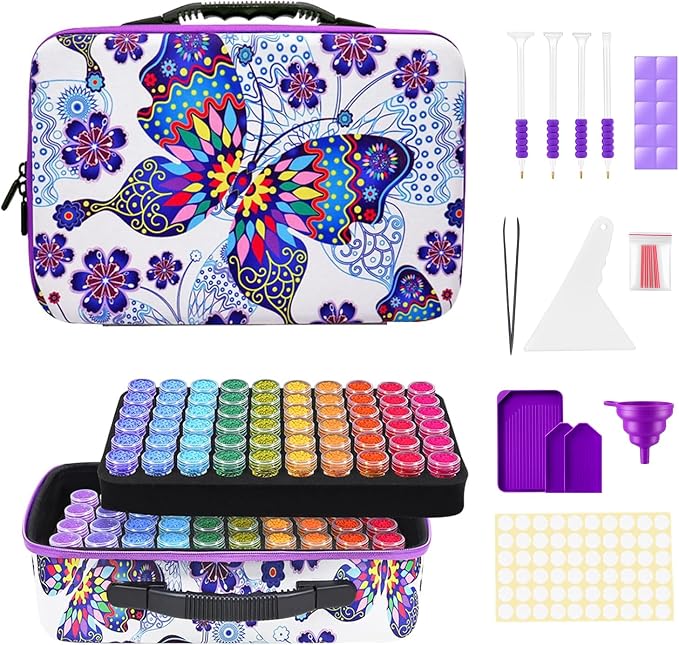 ZORETCO Diamond Art Storage with 60 Containers, Diamond Art Kits for Adults | Diamond Painting Storage Case with Tools, Diamond Art Supplies Storage for Diamond Painting Accessories, Bead Gem Organizer by ZORETCO